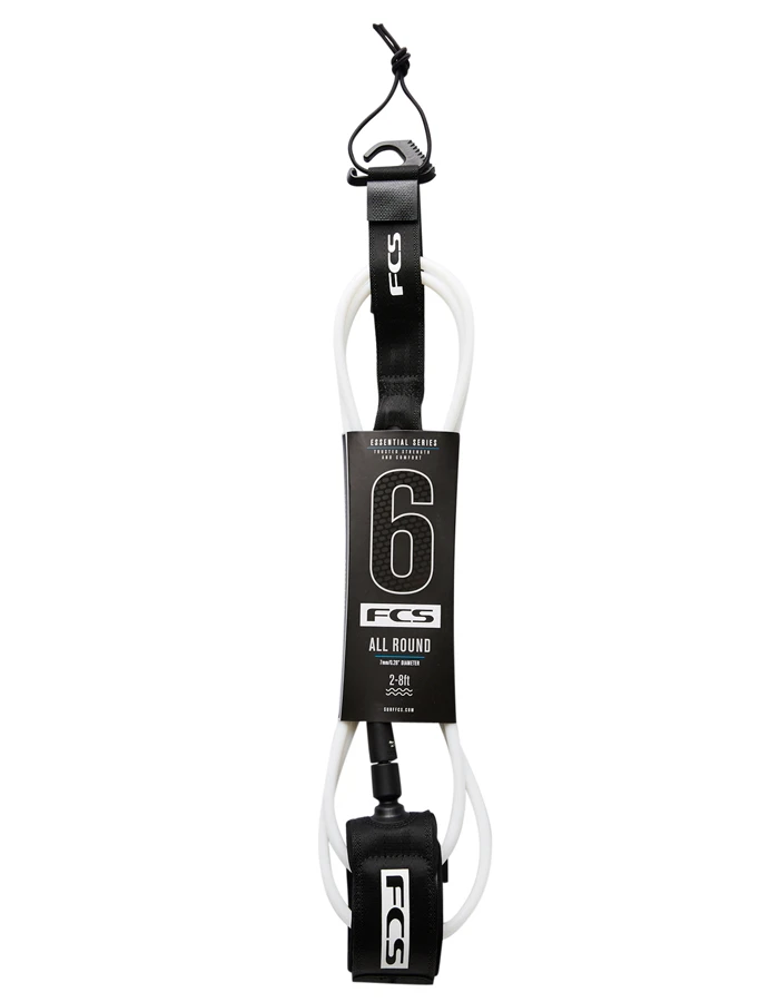 FCS ALL ROUND ESSENTIAL LEASH 6' BLACK
