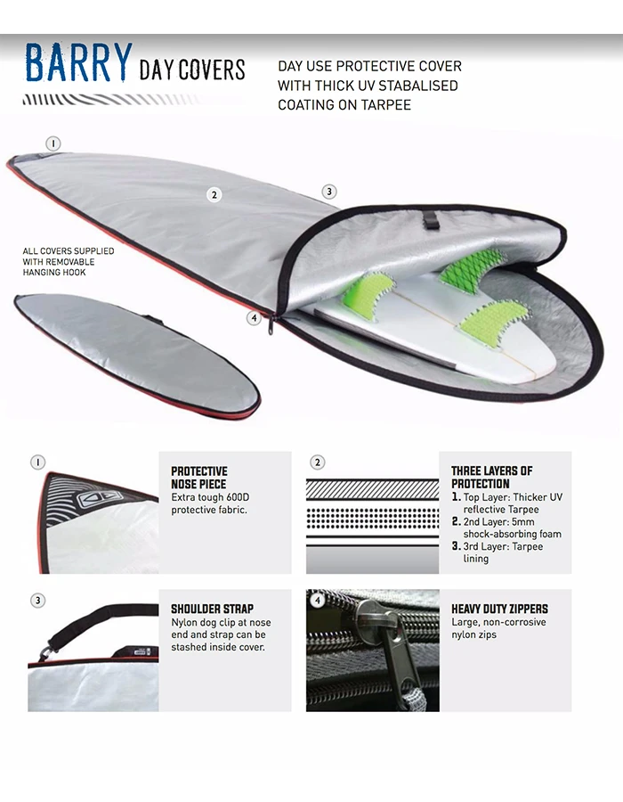 OCEAN & EARTH BARRY BASIC FISH BOARD COVER 5'8" - Image 3