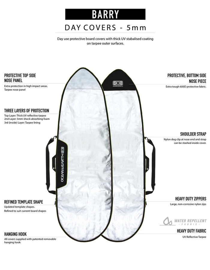 OCEAN & EARTH BARRY BASIC FISH BOARD COVER 5'8" - Image 4