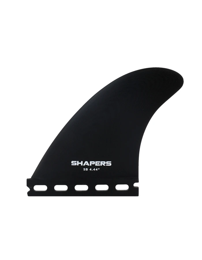 SHAPERS LONGBOARD FINS SIDE BITES SINGLE TAB 4.44" BLACK