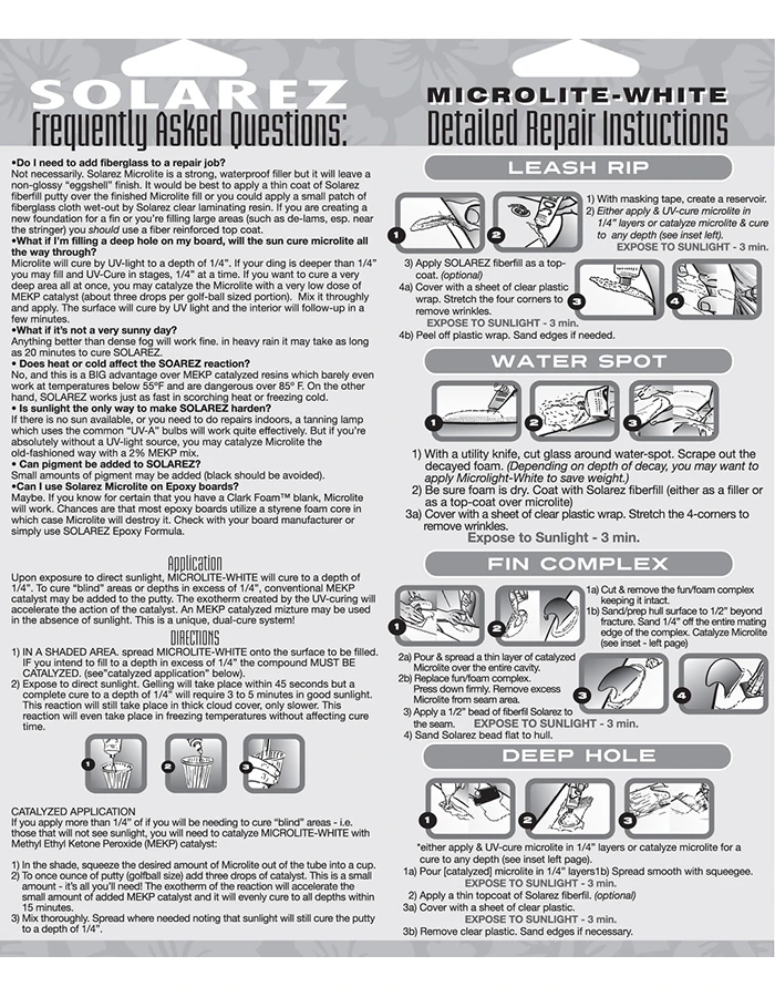 SOLAREZ MICROLITE DING REPAIR KIT 2 OZ TUBE - Image 2
